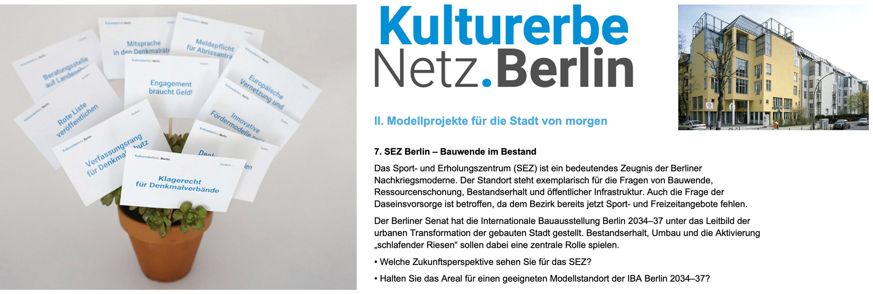 26.08.2026 11:00 Podiumsdiskussion zu Wahlprüfsteinen des KulturerbeNetz.Berlin